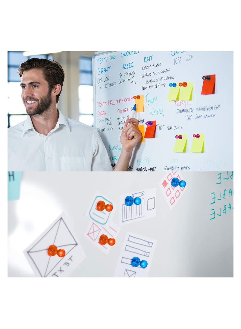 Zikra 60 Pcs Push Pin Magnets Fridge Magnets Colorful Strong Magnetic Office Classroom Magnets Perfect to use as Kitchen Home and School Map Magnets Whiteboard Magnets 6 Assorted Color - Image 2