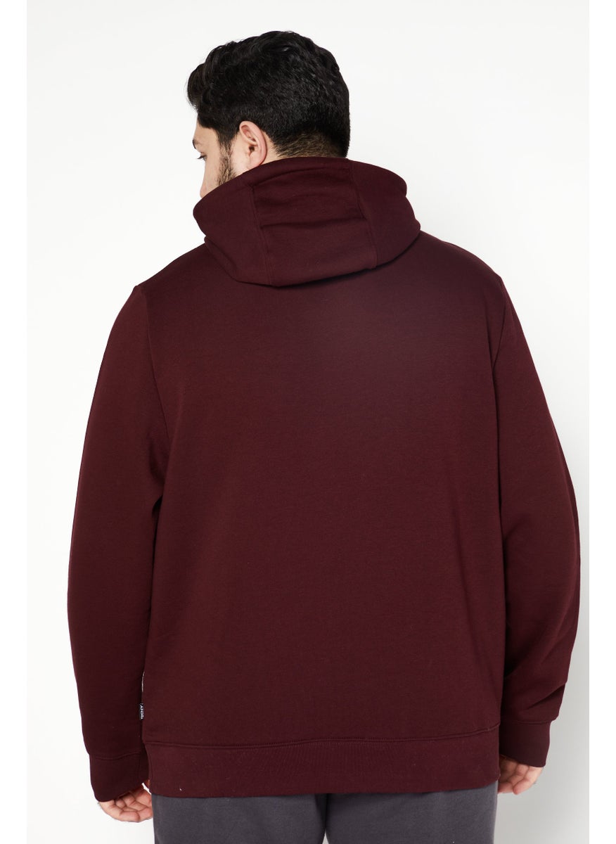 DKNY Sport Men Sports Fit Brand Logo Print Long Sleeves Sweatshirt, Maroon  - Image 3