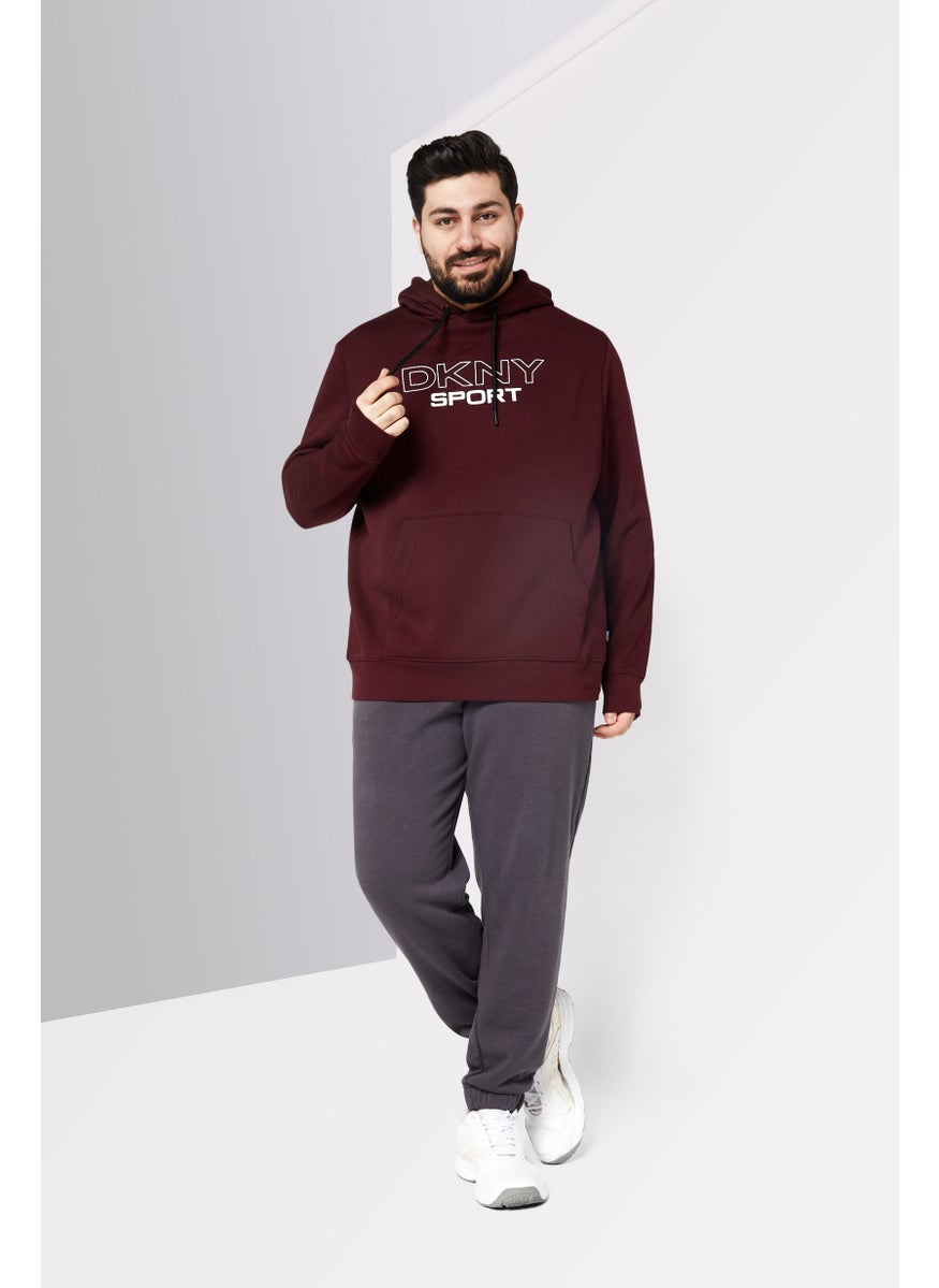 DKNY Sport Men Sports Fit Brand Logo Print Long Sleeves Sweatshirt, Maroon  - Image 2