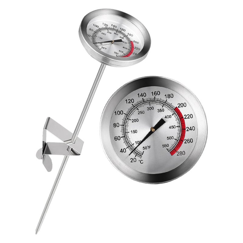 VOSAREA Stainless Steel Cooking Thermometer with Clip, Meat Temperature Probe for Fried Chicken and BBQ Grill, Food Temperature Pointer for Oven and Outdoor Cooking - Image 1