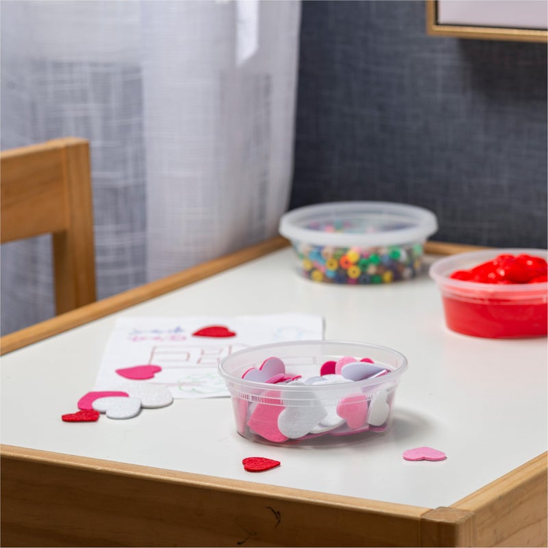 Stack Man [48 Sets - 8 oz.] Plastic Containers with Lids - Slime Containers 8 oz - Small Containers with Lids - Image 4