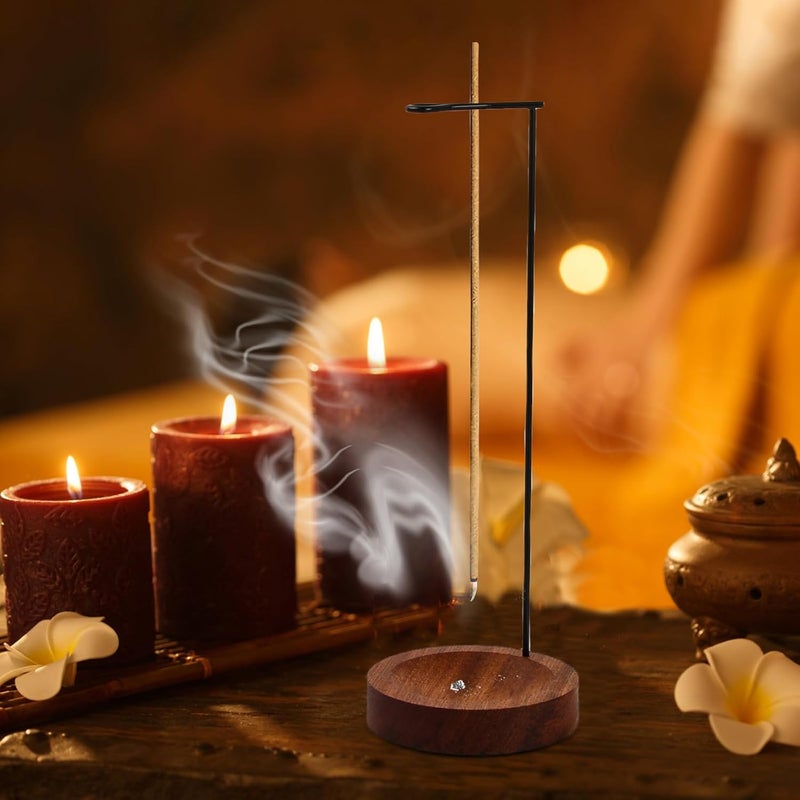 YILANJIN Incense Holder, Upside Down Hanging Incense Burner, Wooden Incense Holder, Handcrafted Incense Sticks Holder for Work Breaks Meditation Sessions or Bedtime Routines - Image 5