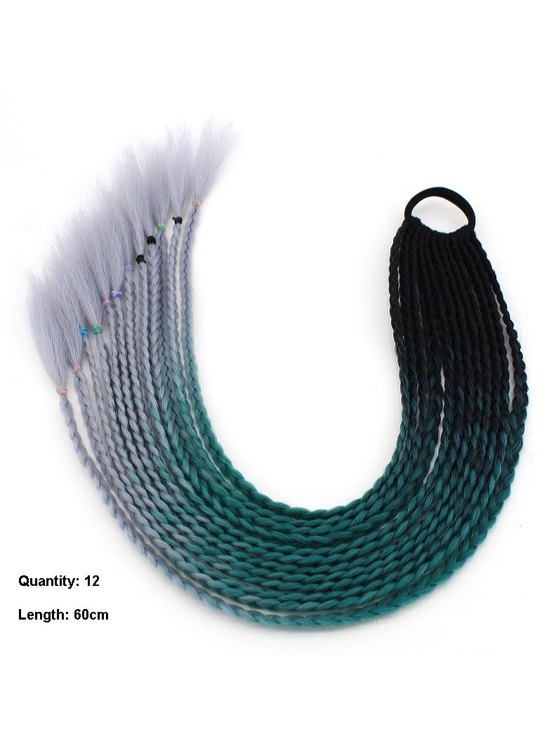 Colorful braids ponytail wig dreadlocks personality headwear - Image 1
