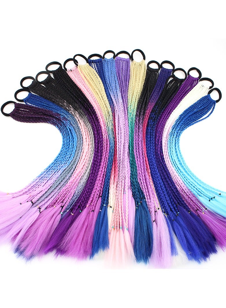 Colorful braids ponytail wig dreadlocks personality headwear - Image 3
