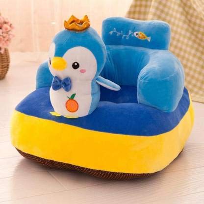 VAISHNO Vaishno Baby Sofa Seat Penguin Design Sofa Seat Chair Plush Cushion and Chair Cotton for Baby Kids Baby Girl Babies and Children Blue Color - Image 2