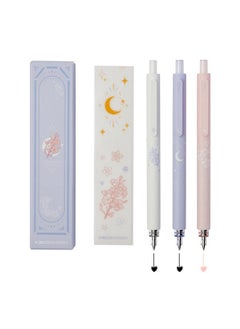 Kaco Gel Pens Cute Stationery 3 Pieces 0.5Mm Fine Point, Quick Drying Pens For Journaling Aesthetic Office Supplies, 2 Black Ink And 1 Coral Ink  - Image 1