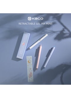 Kaco Gel Pens Cute Stationery 3 Pieces 0.5Mm Fine Point, Quick Drying Pens For Journaling Aesthetic Office Supplies, 2 Black Ink And 1 Coral Ink  - Image 5