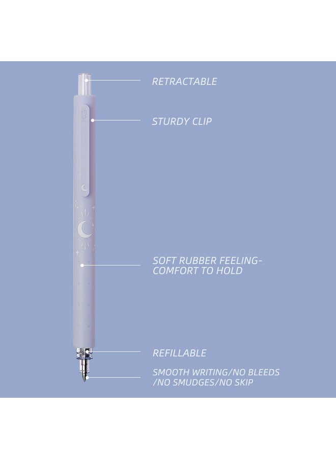 Kaco Gel Pens Cute Stationery 3 Pieces 0.5Mm Fine Point, Quick Drying Pens For Journaling Aesthetic Office Supplies, 2 Black Ink And 1 Coral Ink - Image 3