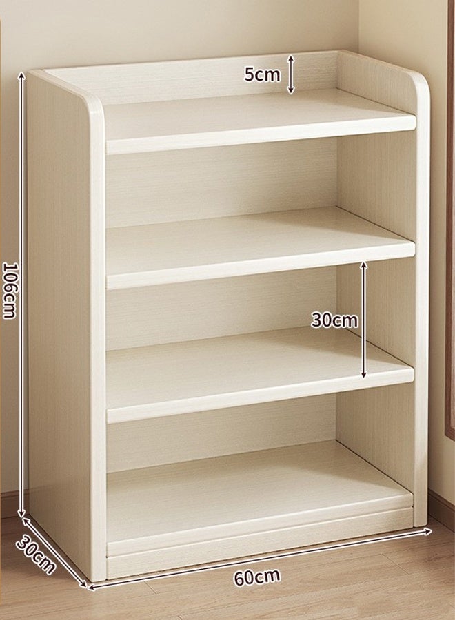 كيكي رفوف كتب قابلة للتعديل متعددة الوظائف مكونة من 4 طبقات، رفوف كتب حديثة طويلة، رفوف تخزين أثاث خشبي سميك لغرفة النوم. - Image 2