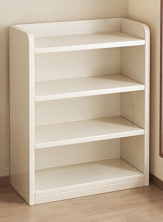 كيكي رفوف كتب قابلة للتعديل متعددة الوظائف مكونة من 4 طبقات، رفوف كتب حديثة طويلة، رفوف تخزين أثاث خشبي سميك لغرفة النوم. - Image 1