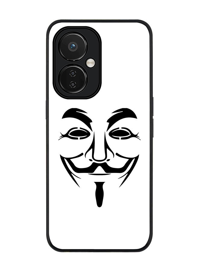 Stylizedd Rugged Black edge case for Nord CE 3 Lite Slim fit Soft Case Flexible Rubber Edges Anti Drop TPU Gel Thin Cover - Vendetta Mask - Image 1
