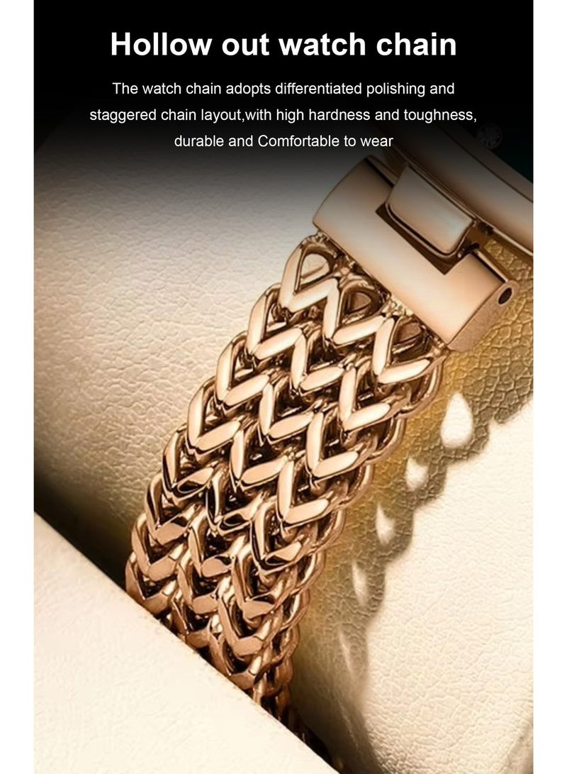 جوهوس ساعة نسائية، سوار من الفولاذ المقاوم للصدأ، ساعة يد كلاسيكية فاخرة تعمل بالكوارتز ومقاومة للماء - 28 مم - Image 5