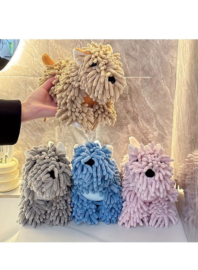 1pc Cute Puppy-Shaped Hand Towel, Soft Chenille, Wall-Mountable, Multi-Color Options - Ideal for Kitchen & Bathroom Use, Towels - Image 4