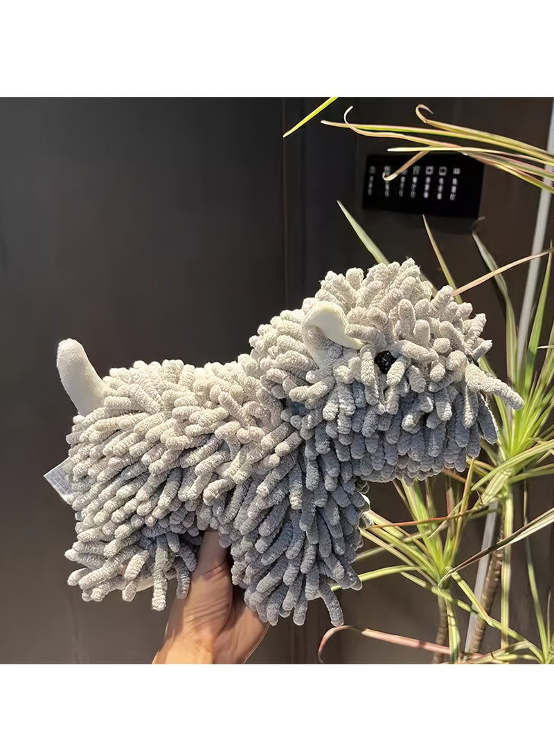 1pc Cute Puppy-Shaped Hand Towel, Soft Chenille, Wall-Mountable, Multi-Color Options - Ideal for Kitchen & Bathroom Use, Towels - Image 2