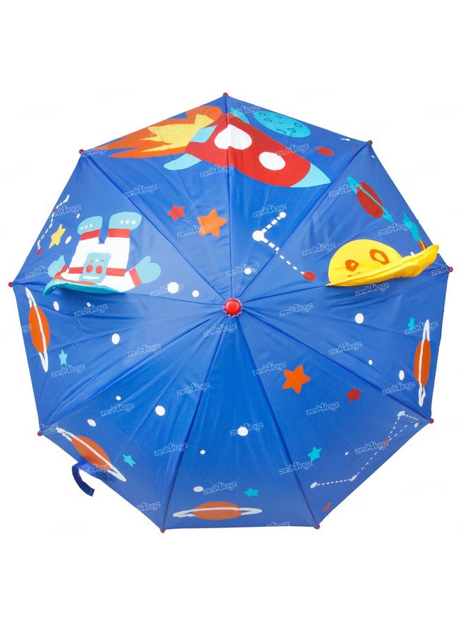 Zest 4 Toyz Umbrella for Kids Waterproof Easy To Carry Lightweight 3D Cartoon Manual Umbrella For Rain Kids Umbrella for Girls - Blue - Image 5