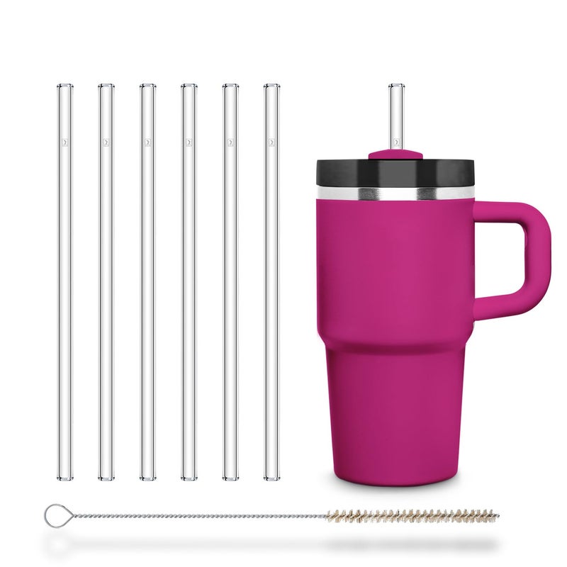 HÃ–LM Halm 6 Pack Stanley 20oz 14oz Replacement Straws for Quencher Cup Tumbler Glass Straw 85 inch PlasticFree Cleaning Brush Clear Reusable Dishwasher Safe Made in Germany - Image 2