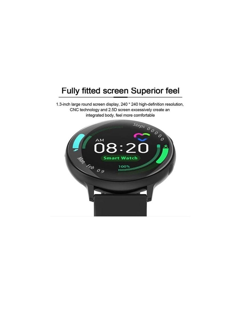 AROAQ - F8 Smart Watch Active Screen Protector Full Coverage Matte Hard Cover Defense Edge Waterproof Bluetooth Dial Heart Rate Monitoring - Image 1