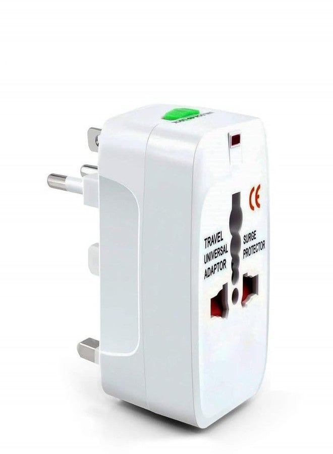 COPY LINE 3-Pin 240V Universal Travel Adapter with LED Indicator | Convenient and Compact | White, Pack of 1 - Image 1