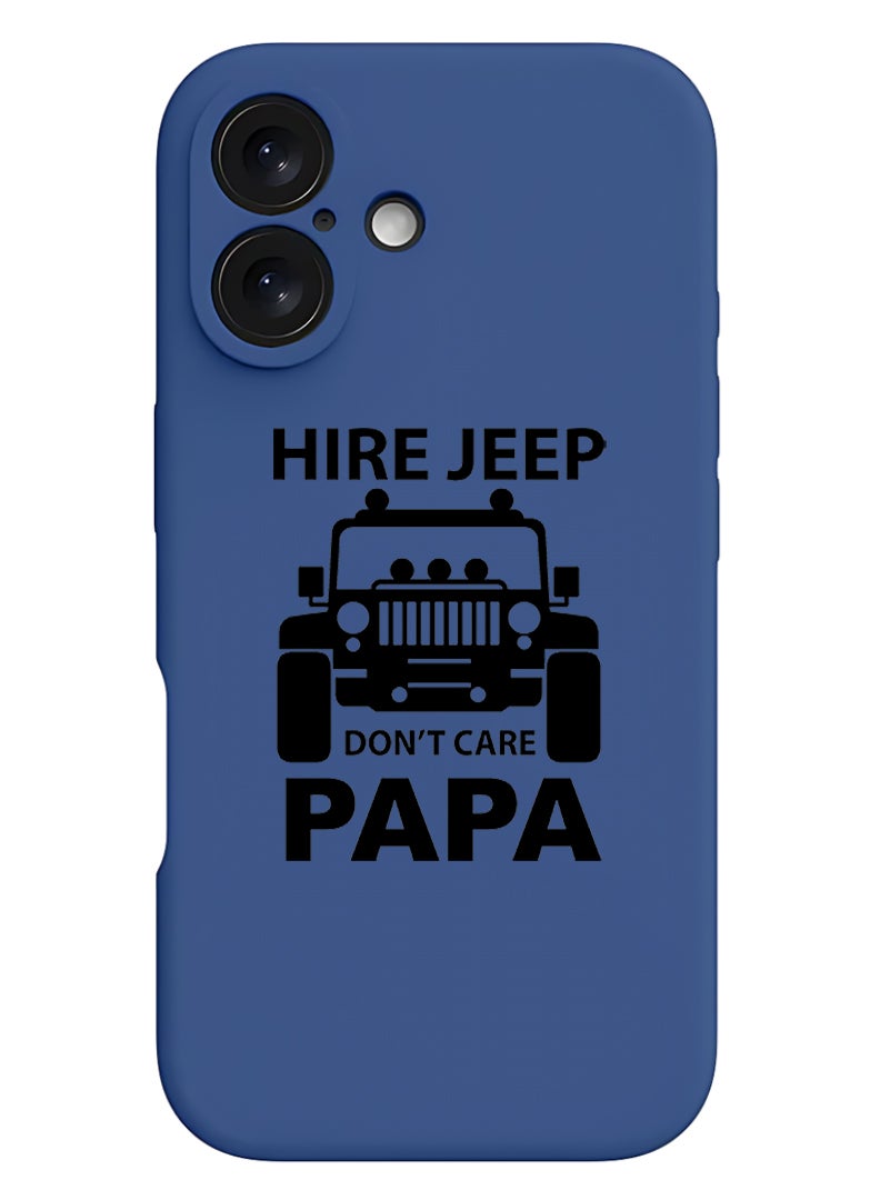 Theodor Protective Slim Fit Case Liquid Silicone Cover with Full Body Protection Anti-Scratch Shockproof Case For Apple iPhone 17 (Blue) Hire jeep dont care papa - black - Image 1