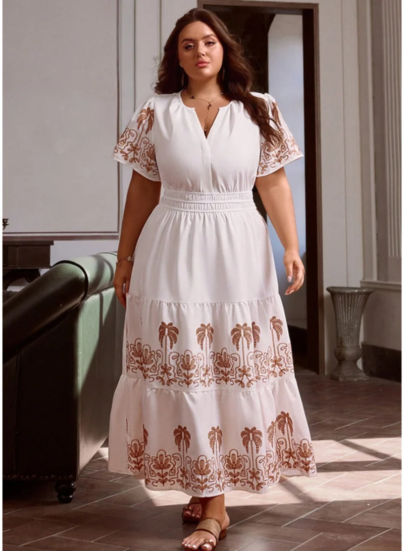 SIMPLEE Oversized women's dress suitable for curvy women's flowing skirt