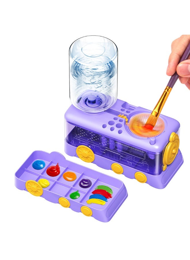 Paint Brush Cleaner Station with Holder and Palette, Washing My Paintbrushes,Water Cycle Watercolor Brush Rinser Dispenser,Paint Brush Washer Tool for Acrylic,Art Supplies for Adult,Kids - Image 1