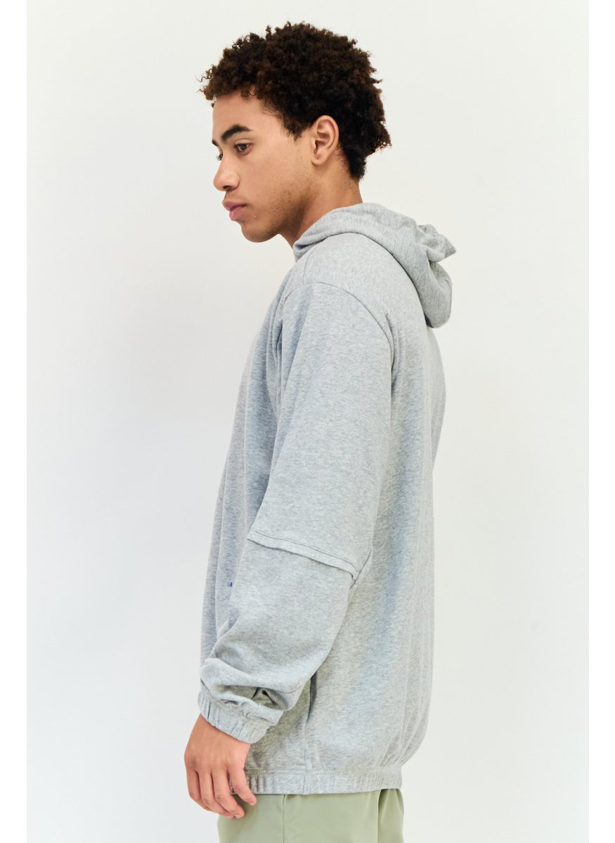 Adidas Men Sportswear Fit Long Sleeve Outdoor Sweatshirt, Grey  - Image 2