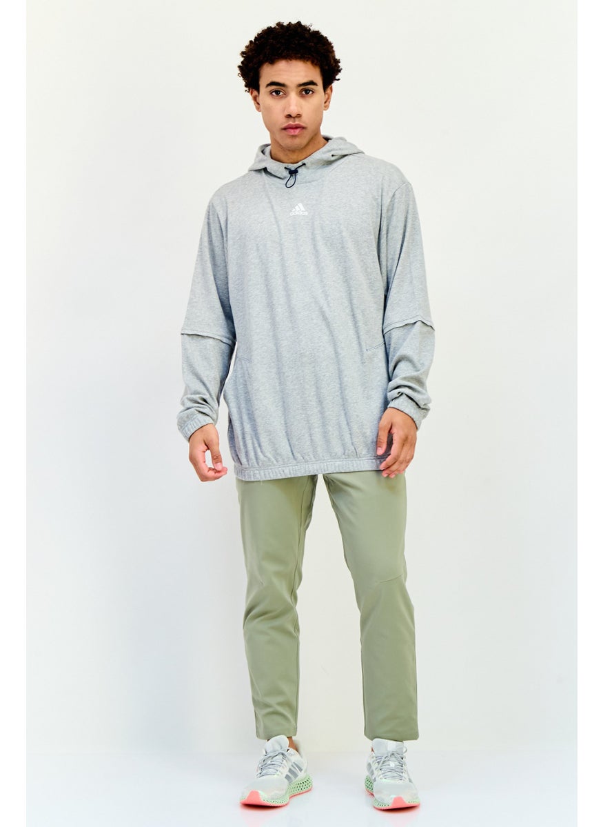 Adidas Men Sportswear Fit Long Sleeve Outdoor Sweatshirt, Grey  - Image 4