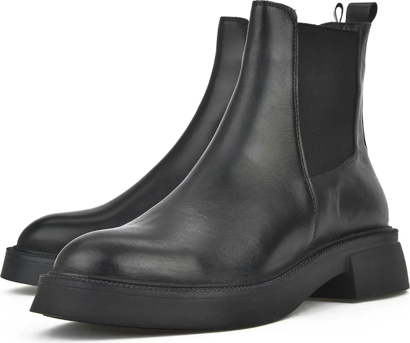 زيا , Women's Genuine Leather Boots 123359 353 Black