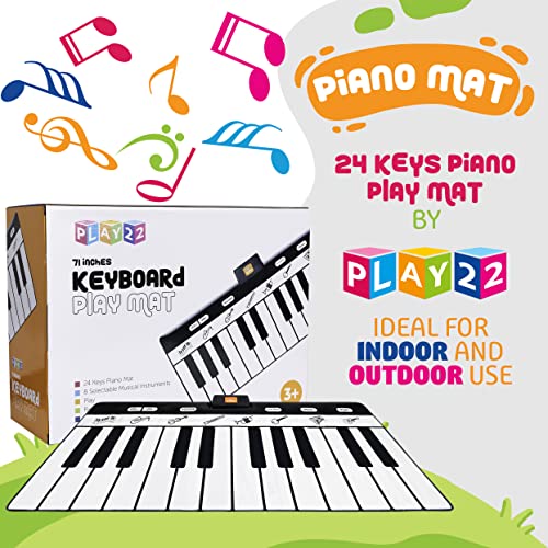 Play22 Floor Piano Mat for Toddlers - 71" Keyboard Playmat with Record, Playback, Demo, Play & Adjustable Vol. - Best Piano Gift for Boys & Girls - Image 3