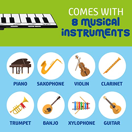 Play22 Floor Piano Mat for Toddlers - 71" Keyboard Playmat with Record, Playback, Demo, Play & Adjustable Vol. - Best Piano Gift for Boys & Girls - Image 5