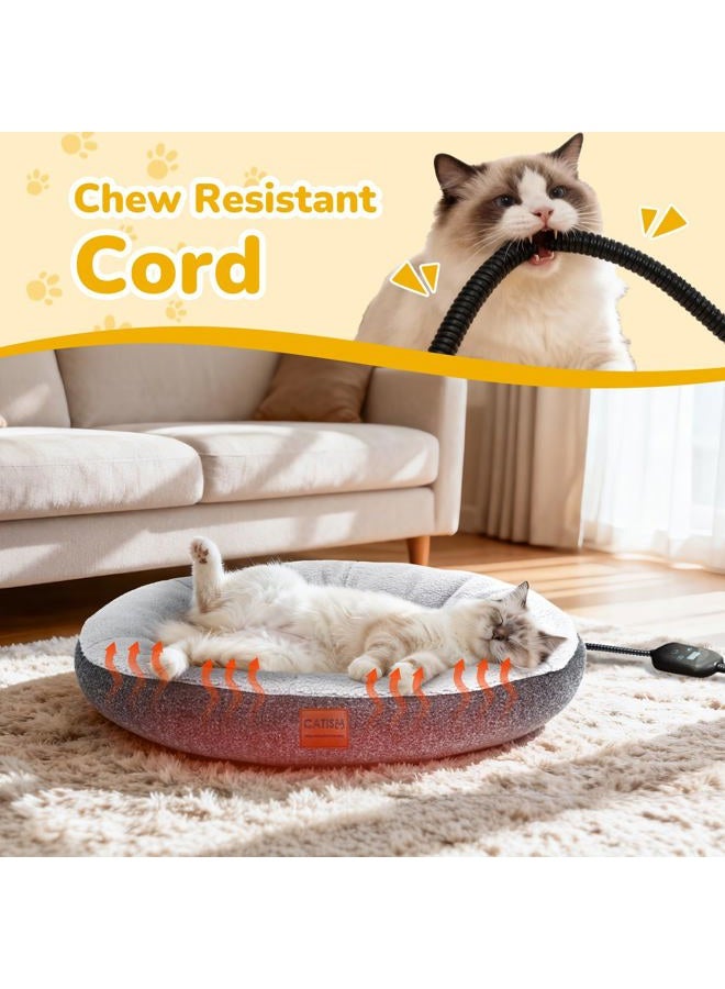 CATISM Heated Cat Bed Pet Heating Mat Heating Pad Cat Sun Lounger Adjustable Time and Temperature Safe Electric Pet Basket 48 x 30 - Image 3