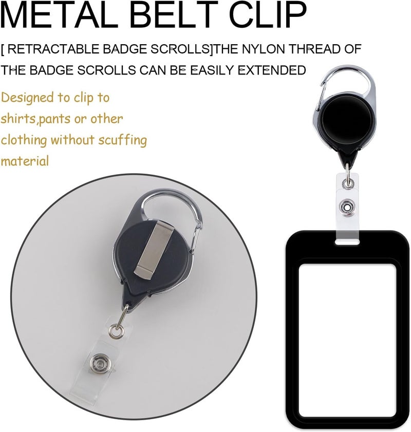 Black retractable removable lanyard sleeve (with name clip, adjustable), suitable for men, women and teachers - Image 4