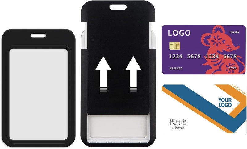 Black retractable removable lanyard sleeve (with name clip, adjustable), suitable for men, women and teachers - Image 3