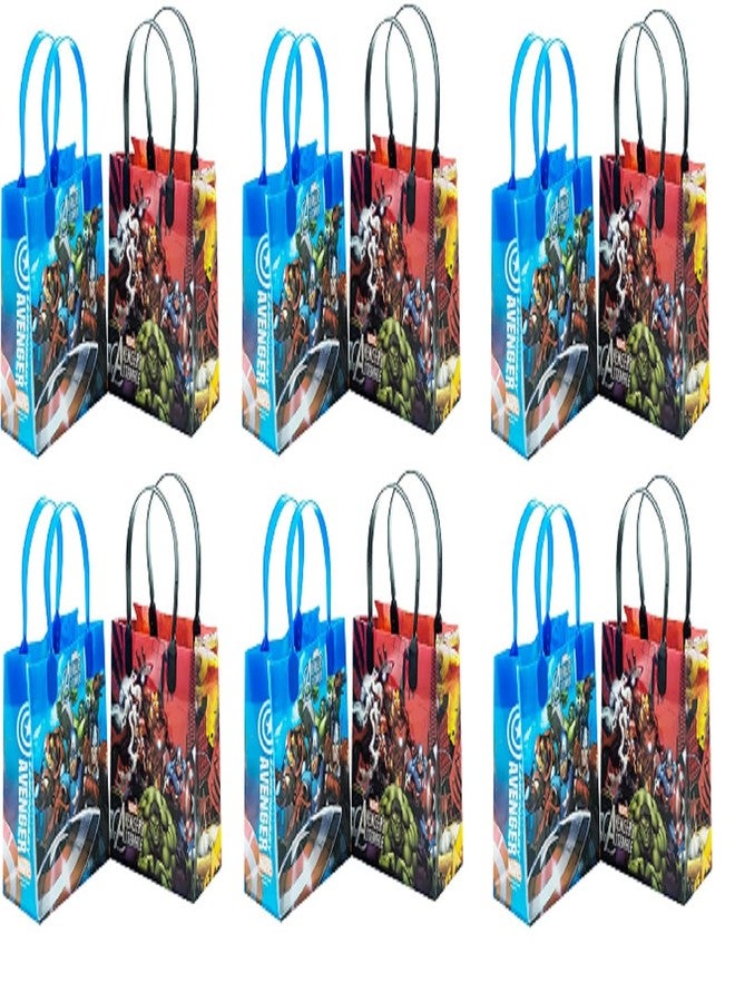 PLM 12 pcs Avenger Marvel Birthday Goody Gift Loot Favor Bags Party Supplies, red Blue black - Image 1