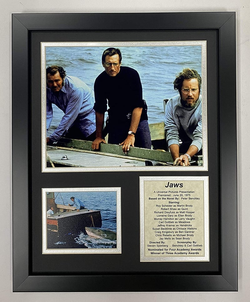 Legends Never Die Jaws Movie Collectible | Framed Photo Collage Wall Art Decor - 12"x15" | Legends Never Die - Image 4