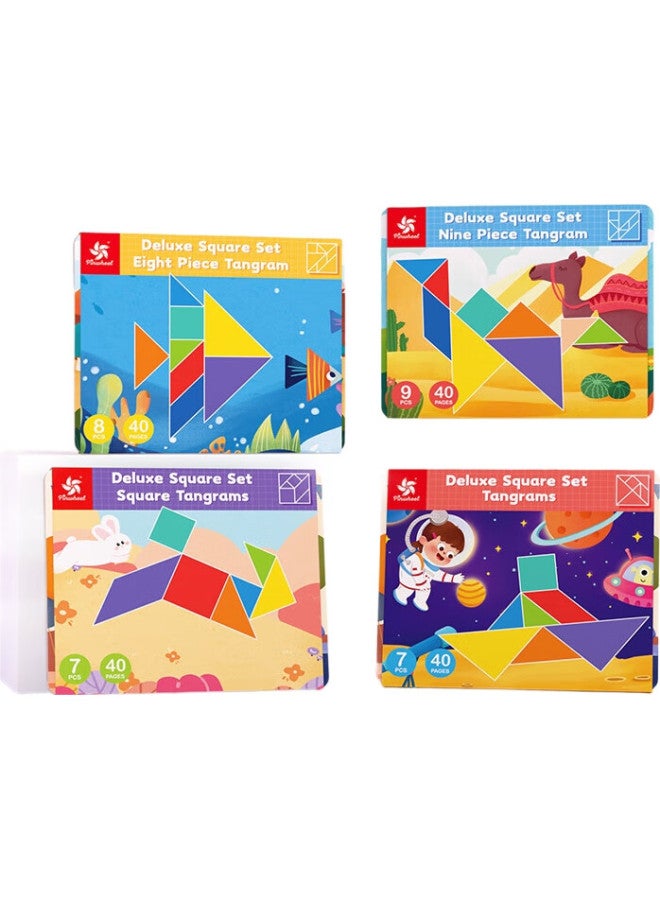Pinwheel Magnetic Geometric Puzzle, Educational Toy For Kindergarten, Suitable For Ages 3 To 6, Deluxe Seven-Square Board - Image 2