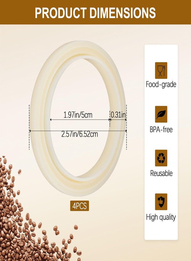 HNF 54mm Silicone Steam Ring for Breville Espresso Machine BES870xl/ 878/870/860/880/810/840/450/500 Grouphead Gasket Replacement Brevilles Gasket and Sage 500/810/870/875/878/880 (Set of 4) - Image 2