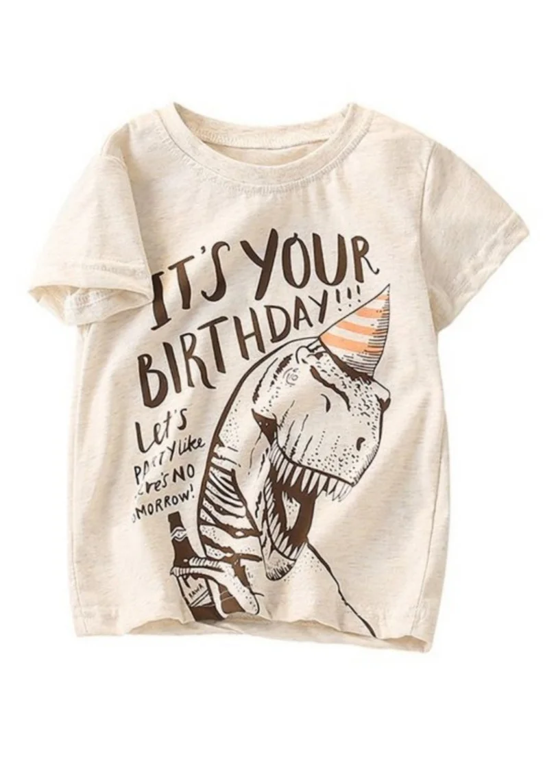 YUNIQEE Cream Typography Printed Round Neck Cotton T-shirt