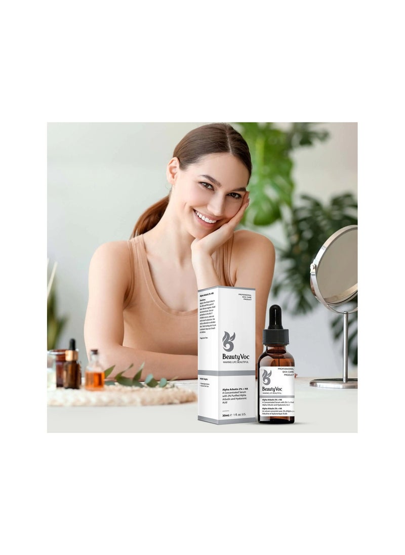 BEAUTY VOC Alpha Arbutin 2% + HA Serum for Brighter, Even-Toned Complexion Perfect for Culinary Delights and Skin Care, Nourishment and Healing, 30ml  - Image 3