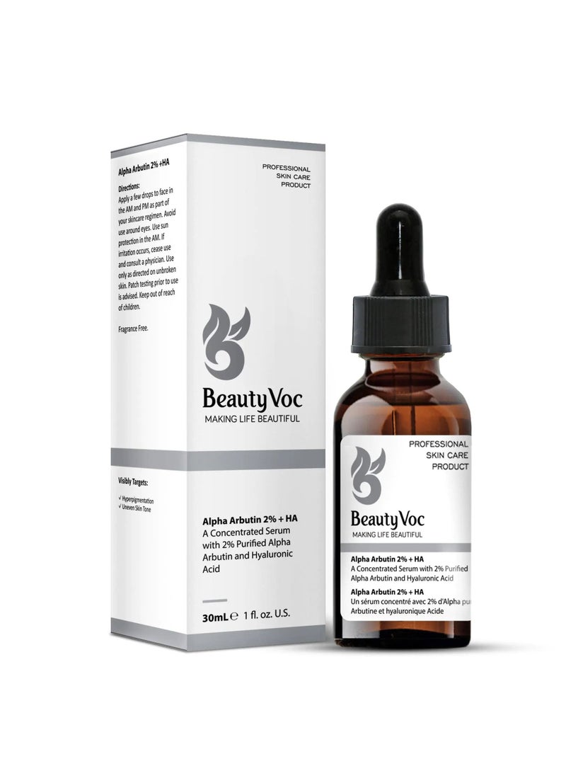 BEAUTY VOC Alpha Arbutin 2% + HA Serum for Brighter, Even-Toned Complexion Perfect for Culinary Delights and Skin Care, Nourishment and Healing, 30ml  - Image 2