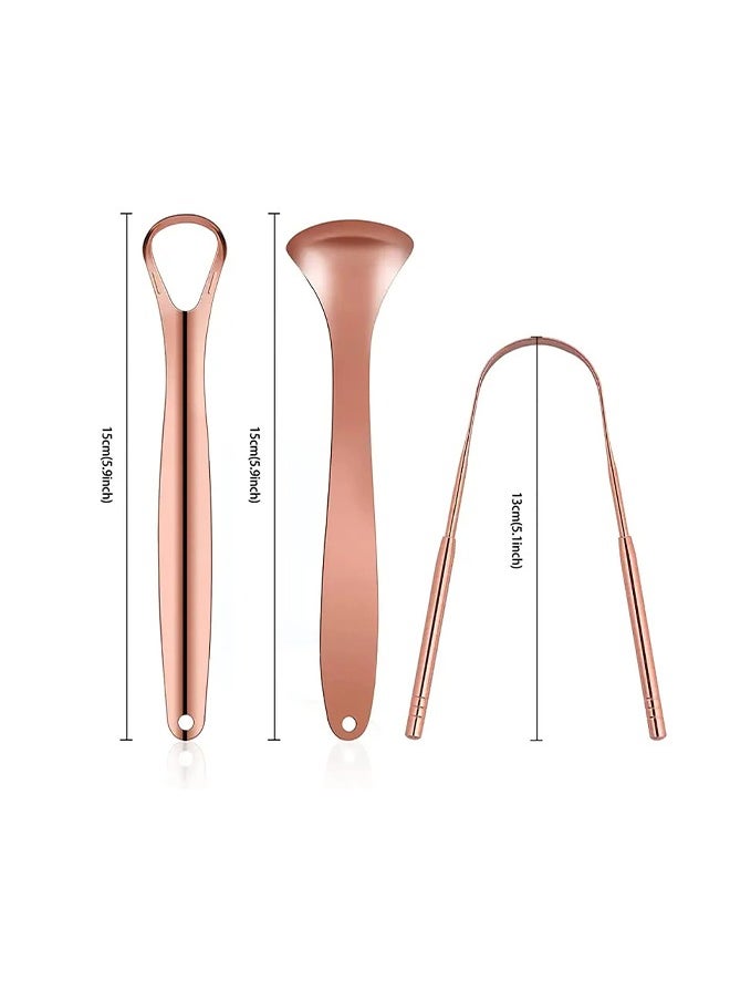 SYOSI 3-Piece Tongue Scraper Set for Oral Cleaning Reduce Bad Breath Stainless Steel with Travel Case Box  - Image 2