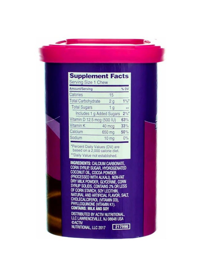 Viactiv Calcium Plus Vit D+K Soft Chews, Milk Chocolate,100 Ct (Quantity of 3) - Image 5
