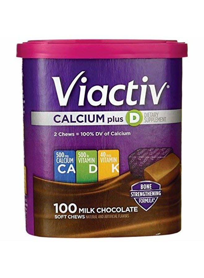 Viactiv Calcium Plus Vit D+K Soft Chews, Milk Chocolate,100 Ct (Quantity of 3) - Image 4