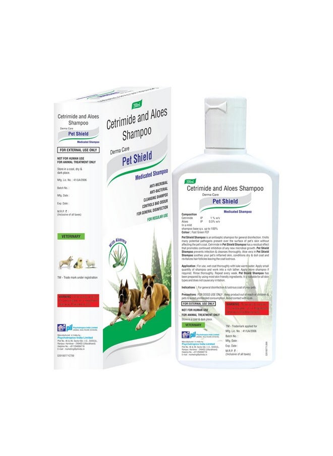 PIL Pet Shield Medicated Dog Shampoo | Anti-Microbial | Anti-Bacterial | Controls Bad Odour | Cleansing Shampoo For Dogs Only (200Ml)  - Image 2