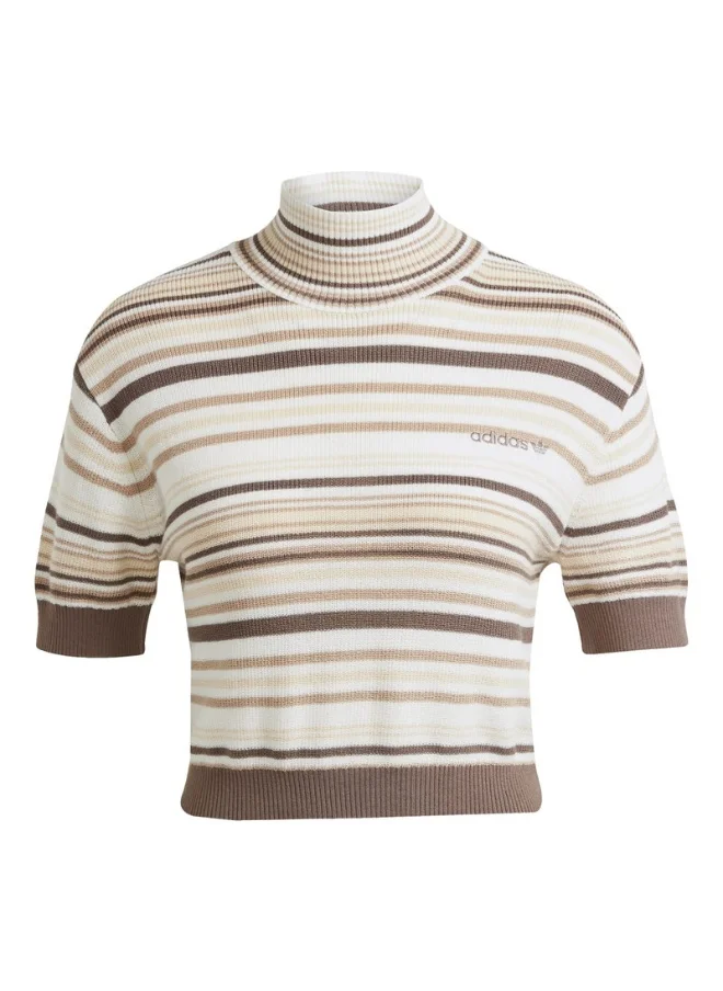 adidas Originals adidas CROP TURTLENECK Brown Originals Women TOPS