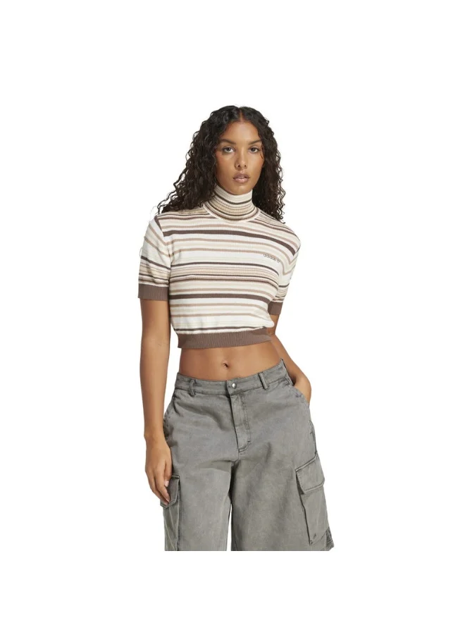 adidas Originals adidas CROP TURTLENECK Brown Originals Women TOPS