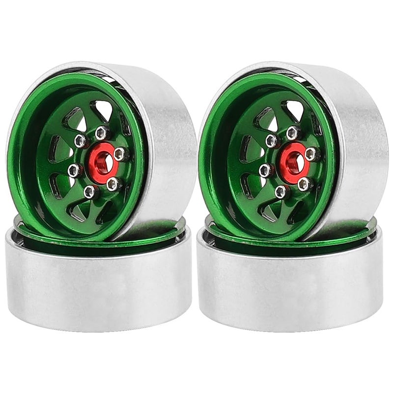 Pothyes 10 Beadlock Wheel 378mm Offset Wheel Rims for 118 124 RC Crawler Car Axial AX24 SCX24 FMS FCX24 TRX4M Upgrades Dark Green - Image 3