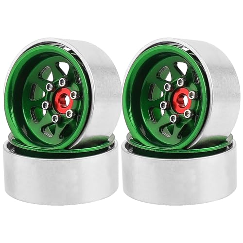 Pothyes 10 Beadlock Wheel 378mm Offset Wheel Rims for 118 124 RC Crawler Car Axial AX24 SCX24 FMS FCX24 TRX4M Upgrades Dark Green - Image 1