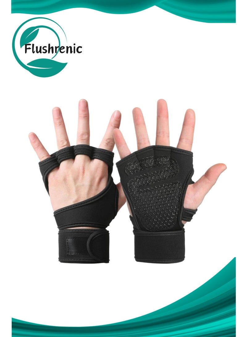 فلوشرينيك قفازات التمرين للرجال/النساء مع دعم للمعصم، قفازات رفع الأثقال القابلة للتنفس، قفازات رياضية للتدريبات المتقاطعة وركوب الدراجات والتجديف ورفع الأثقال للدعم والحماية - Image 1