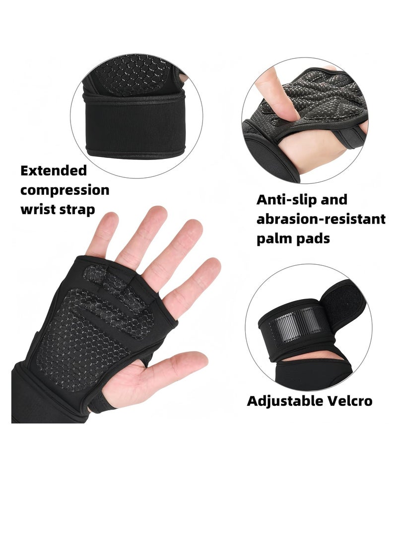 فلوشرينيك قفازات التمرين للرجال/النساء مع دعم للمعصم، قفازات رفع الأثقال القابلة للتنفس، قفازات رياضية للتدريبات المتقاطعة وركوب الدراجات والتجديف ورفع الأثقال للدعم والحماية - Image 4